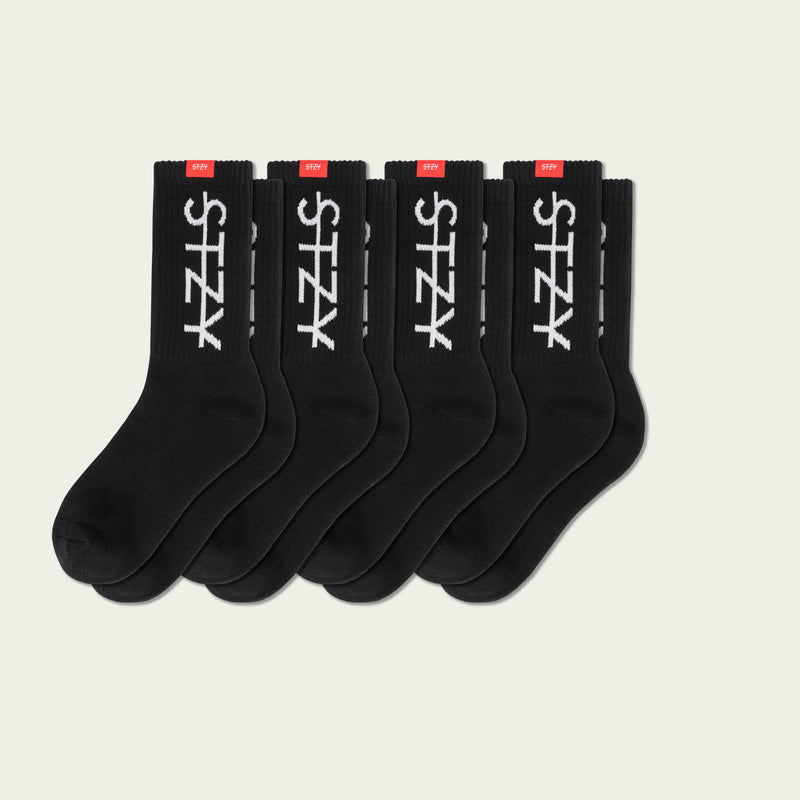 Adapt® Essential Crew Socks [4 Pair] - Black