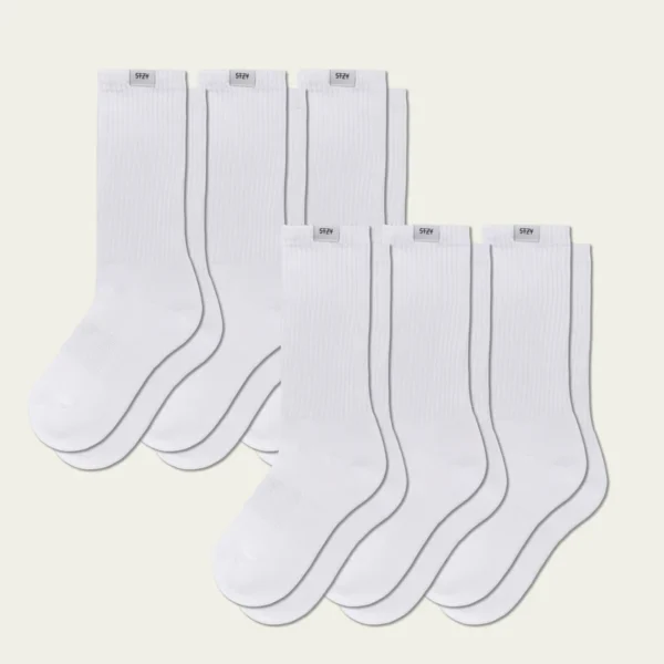 Triple White - Blank Crew (6 Pairs)
